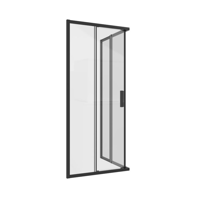 Narożna kabina prysznicowa Ravak Blix Slim BLSRV2-90 czarna, szkło Transparent