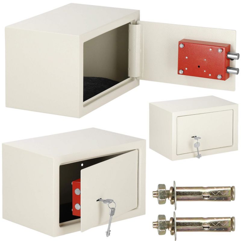 Sejf domowy na pieniądze Springos kasetka, skrzynka 31 cm beżowy 1 szt.
