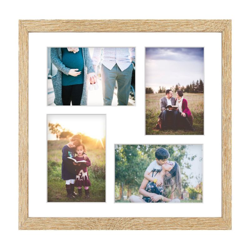 Ramka kwadratowa na 4 zdjęcia Hekla 34x34x4 MDF galeria sonoma jasna 1szt.