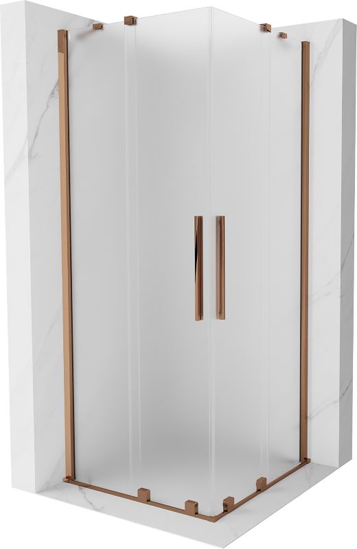 Kabina prysznicowa Mexen Velar Duo rozsuwana 100 x 100 cm szron różowe złoto 1 szt.