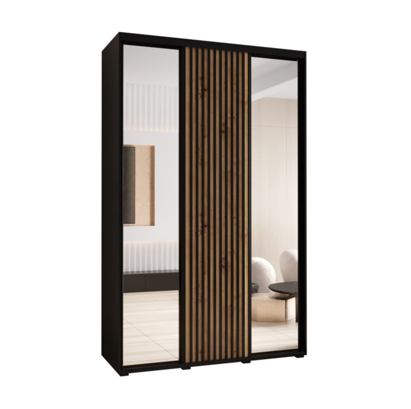 Szafa przesuwna Garderoba Abiks LANKO 2 160 gł. 60 czarny/artisan 1 szt.