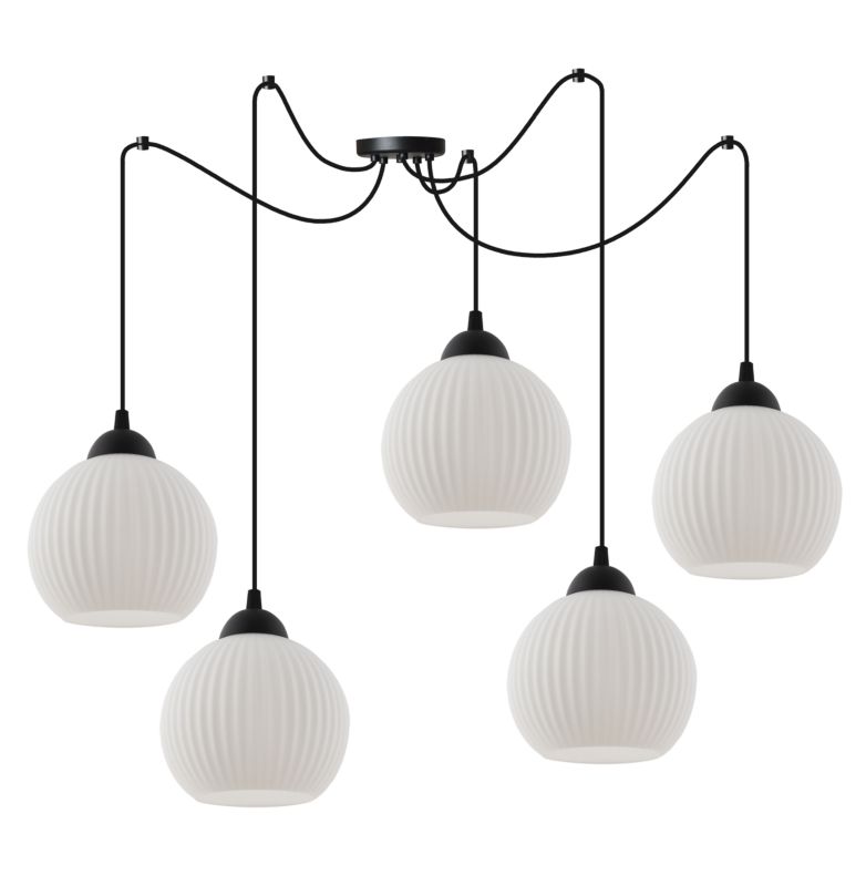 Lampa sufitowa wisząca Light Home LH Riffle Pająk Kula 5x E27 60W czarny 1szt.