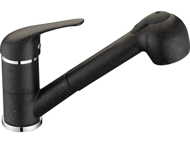 Bateria kuchenna Laveo Daga z wyciąganą wylewką, czarna, ceramika 1 szt.