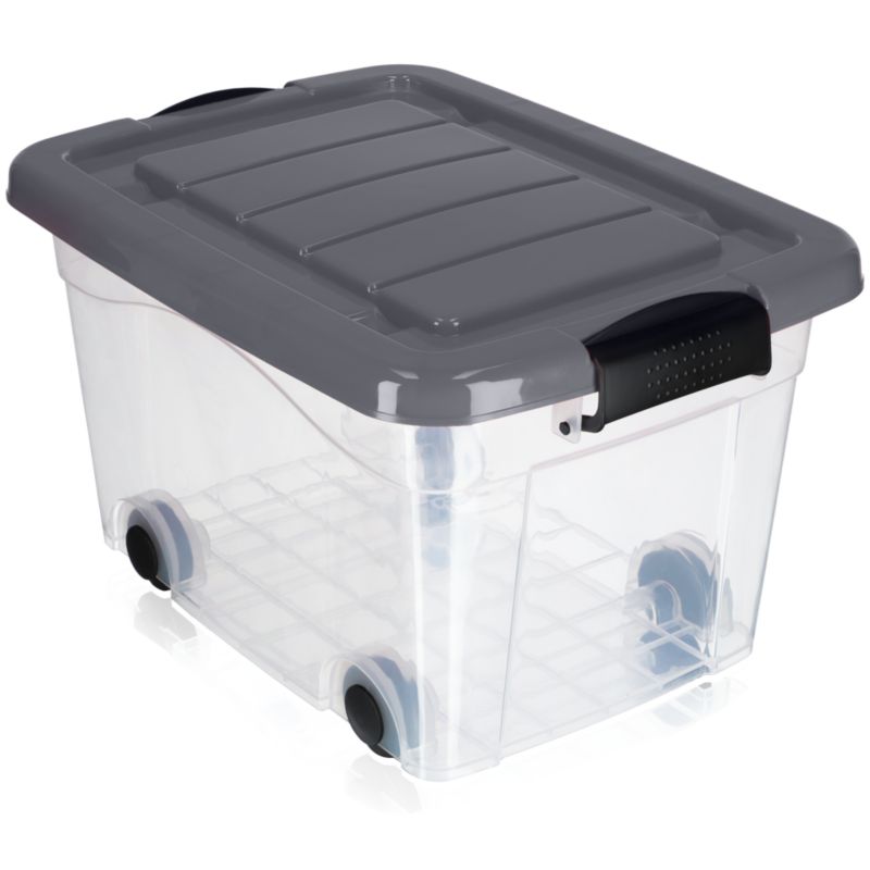 Pojemnik KADAX Pudełko Organizer Zabawki Na Kółkach 20L Szary 1 szt.