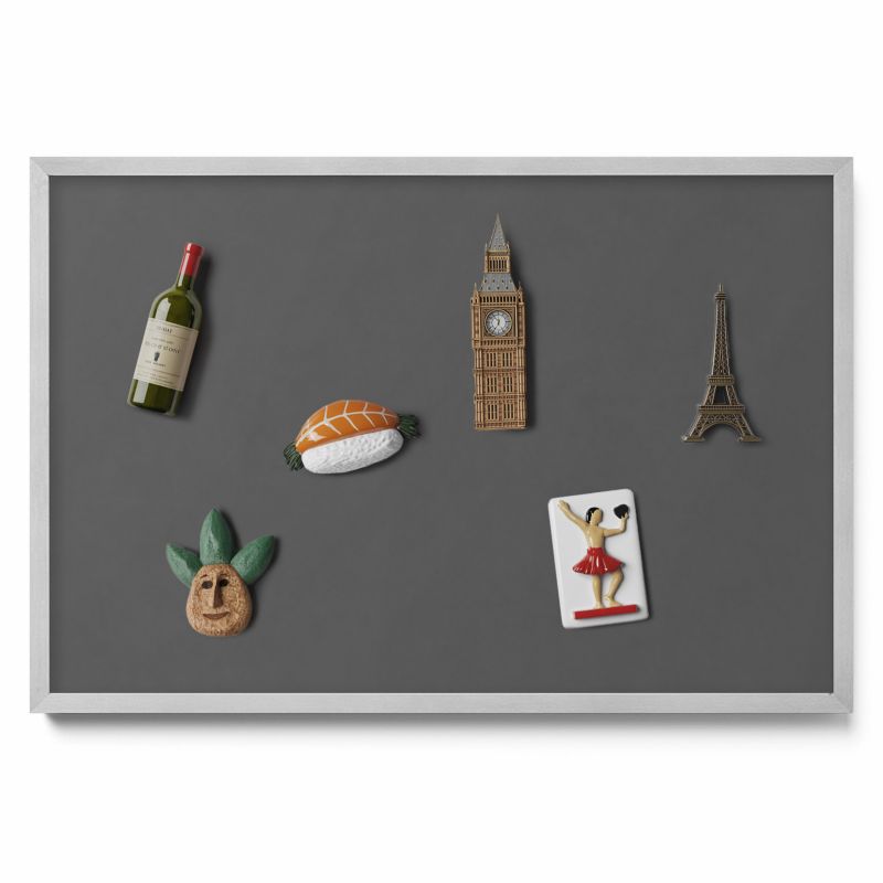 Tablica na notatki Tulup 60x40 cm Kolor ciemny szary w srebrnej ramie 1 szt.