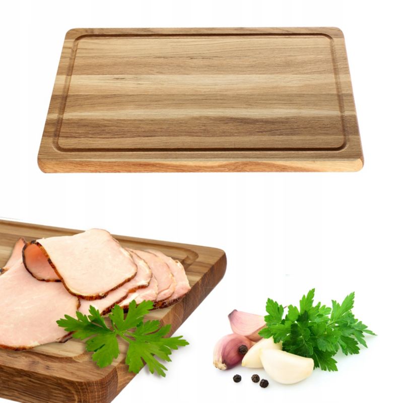 Deska Do Krojenia KADAX 40x24 Kuchenna Drewniana Dębowa 1szt.