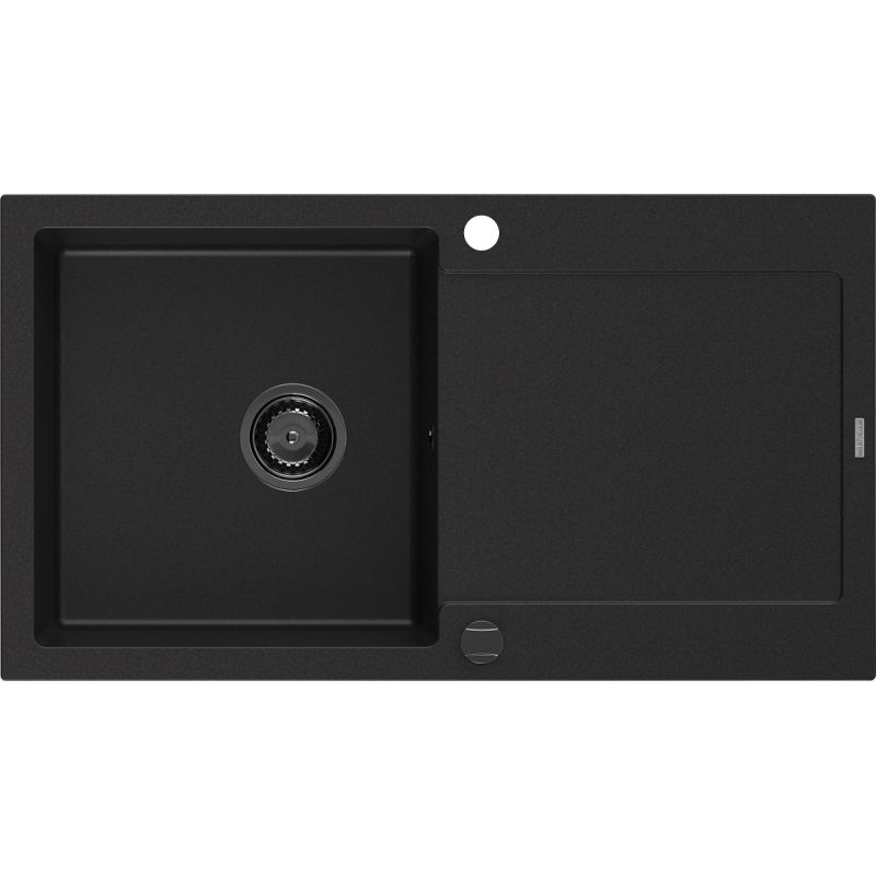 Zlewozmywak wpuszczany Mexen Leo 1-komorowy czarny 900x500 mm 6501901010-77-B