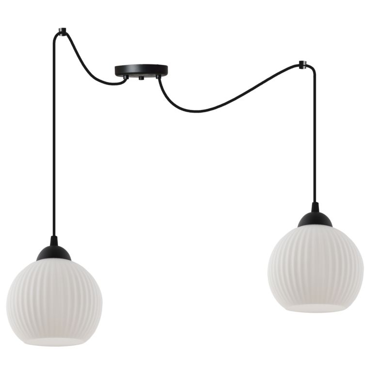 Lampa sufitowa wisząca Light Home LH Riffle Pająk Kula 2x E27 60W czarny 1szt.