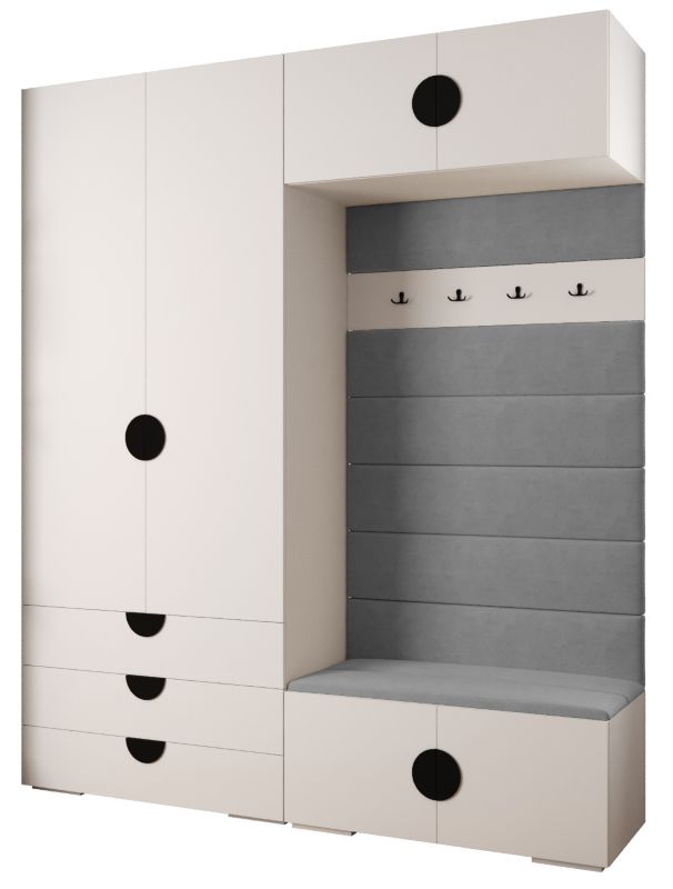 Garderoba do przedpokoju Abiks INOVA 4 Z12 biały+czarny+manila16 1 szt.