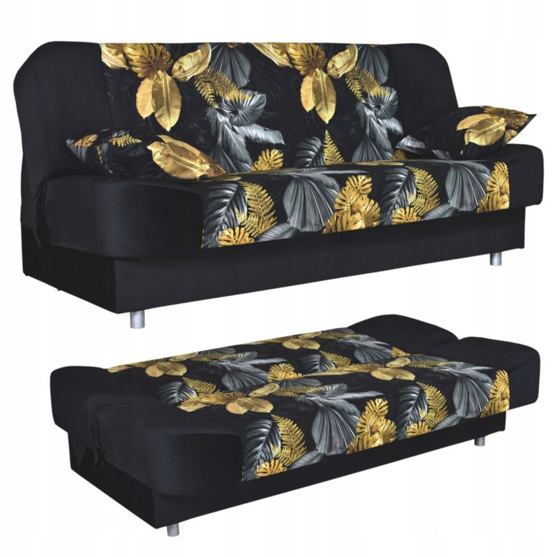 Kanapa do salonu rozkładana Family Meble Sara Print Duo liście 1szt