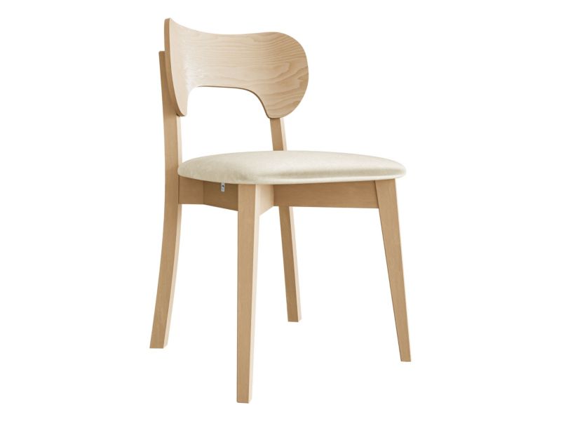 Krzesło MIRJAN 24 tapicerowane KT64 buk/śmietankowy aksamit 1 szt.