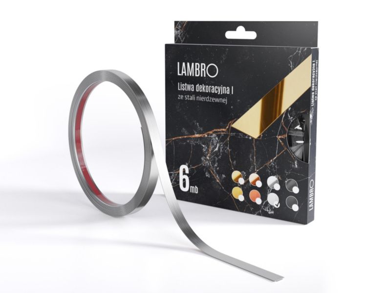 Listwa dekoracyjna samoprzylepna Lambro srebrny mat 1 x 600 cm 1 szt.