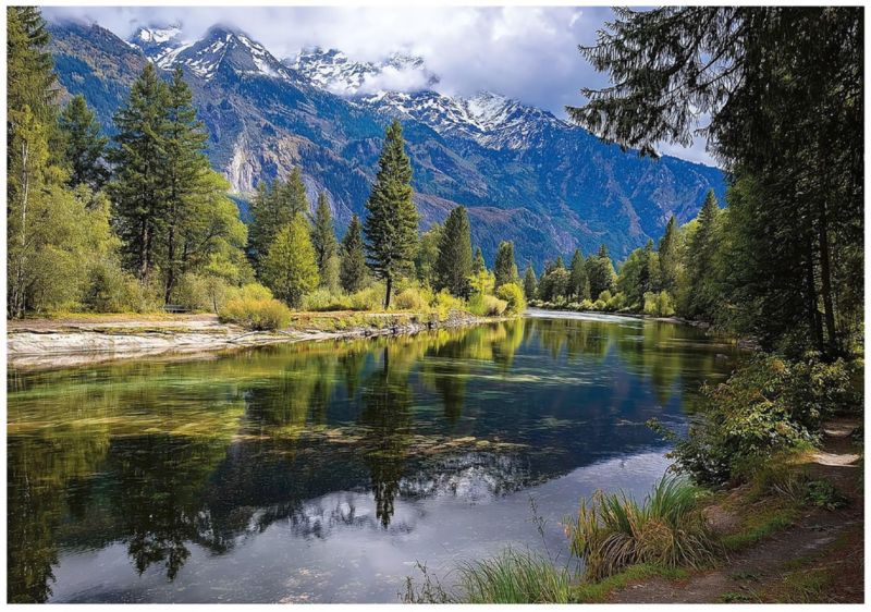 Fototapeta Góry Natura Rzeka WALLARENA 400x280 cm Tapeta Do Sypialni Salonu Na Flizelinie 1 szt.