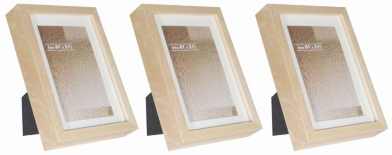 Zestaw ramek drewnianych BD art 13x18 passe-partout brzoza naturalna 3 szt.