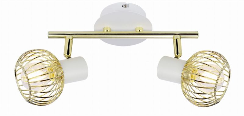 Lampa sufitowa Candellux Oslo złoto-biała wym: 15 x 26 x 8 cm 2xE14 x 40W 1 szt.