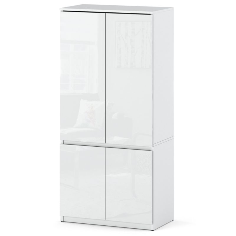 Szafa Hurtownia-Mebli 4 Drzwi Posti 80cm Biały Mat Biały Połysk 80x50x180 cm 1szt.