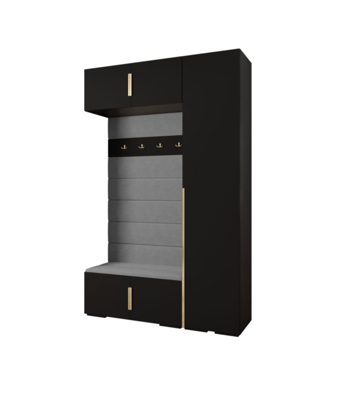 Garderoba do przedpokoju Abiks INOVA 1 Z19 czarny+złoty+manila16 1szt.