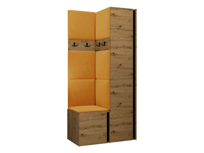 Garderoba MIRJAN 24 Orion XXIV dąb artisan/czarny + żółty 1 kpl.