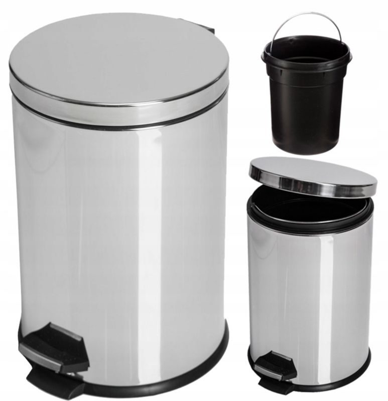 Kosz na śmieci Metlex łazienkowy z pedałem 5L srebrny 1 szt.