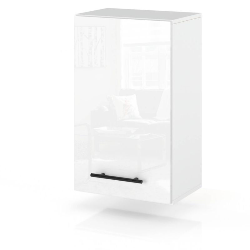 Szafka Kuchenna Hurtownia-Mebli Wisząca W40 sPremium 40cm Biały Mat Biały Połysk 40x32x72 cm 1szt.