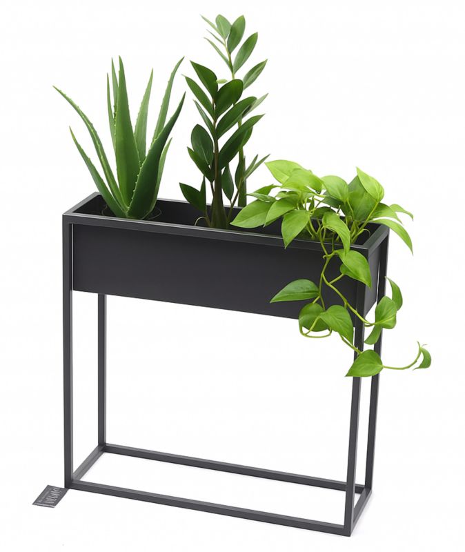 Kwietnik stojący JAKPOL Cubo Loft 60x60 cm metalowy szary 1 szt.