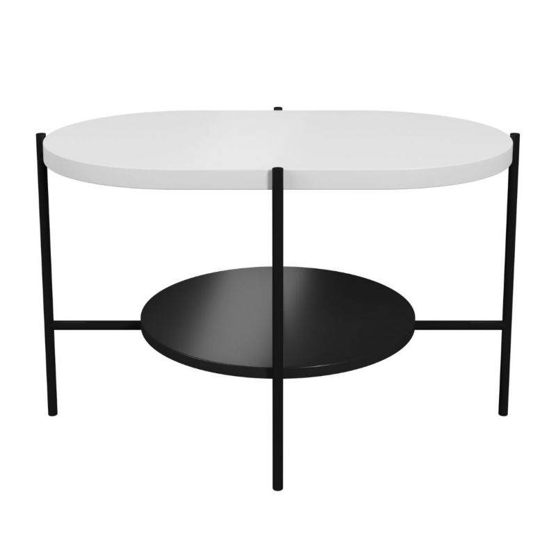 Stolik kawowy Dancan ARENA czarna podstawa biały 1 szt.