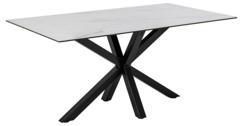 Stół do jadalni Heaven prostokątny ACTONA blat szklany biały 160x90 cm nowoczesny 1 szt.