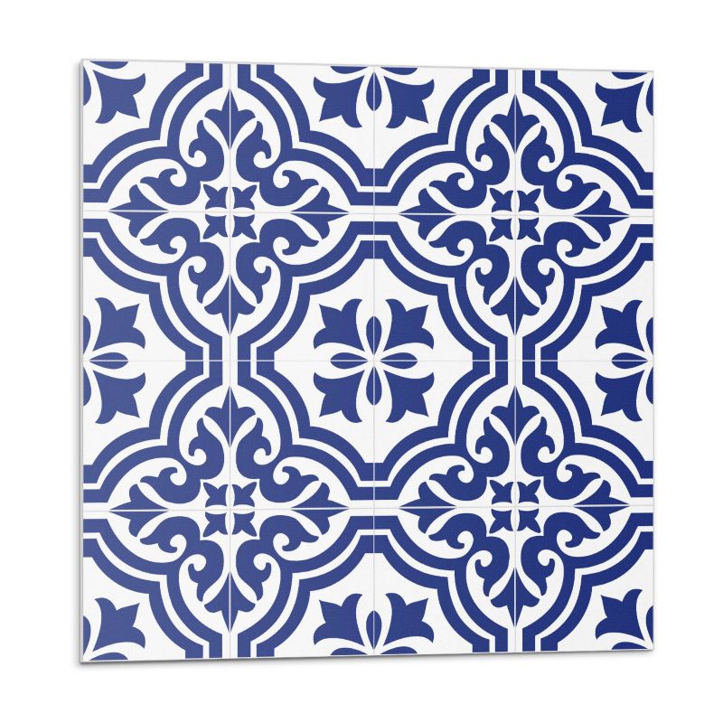 Kafelki samoprzylepne Wallfluent 50x50 cm Kafelkowy motyw roślinny w stylu 4 szt.