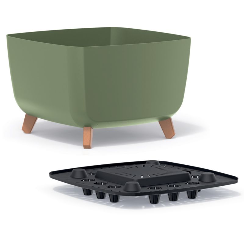 Doniczka EDANTI Ogrodowa 39 cm Na Nóżkach Dekoracyjna Zielony 1 szt.