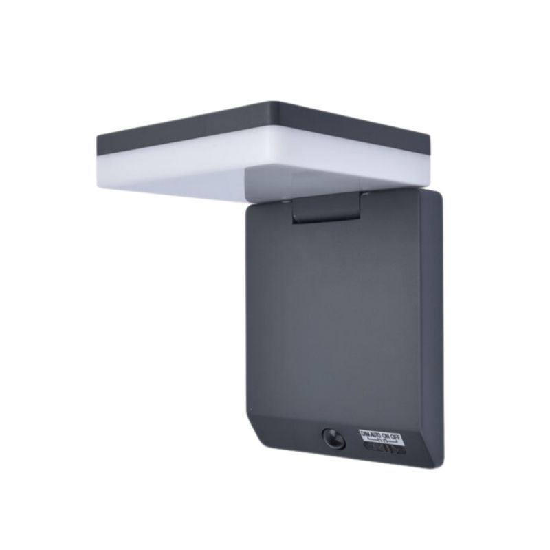 Kinkiet solarny z czujnikiem Lutec Moze czarno-biały LED 8W 4000K 800lm IP44 wym: 19,5 x 15 x 14 cm aluminium - 1 szt.