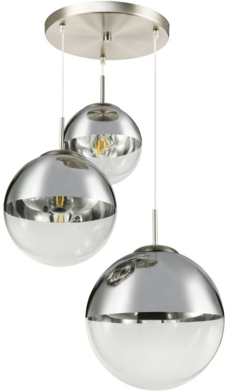 Lampa wisząca Globo Lighting Varus chrom E27 3x40W IP20 metal szkło przezroczyste 1 szt.