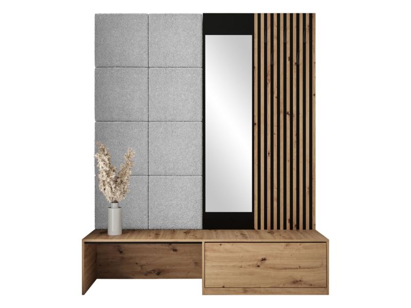 Zestaw MIRJAN 24 Premium I dąb artisan/czarny + szara bukla 1 kpl.