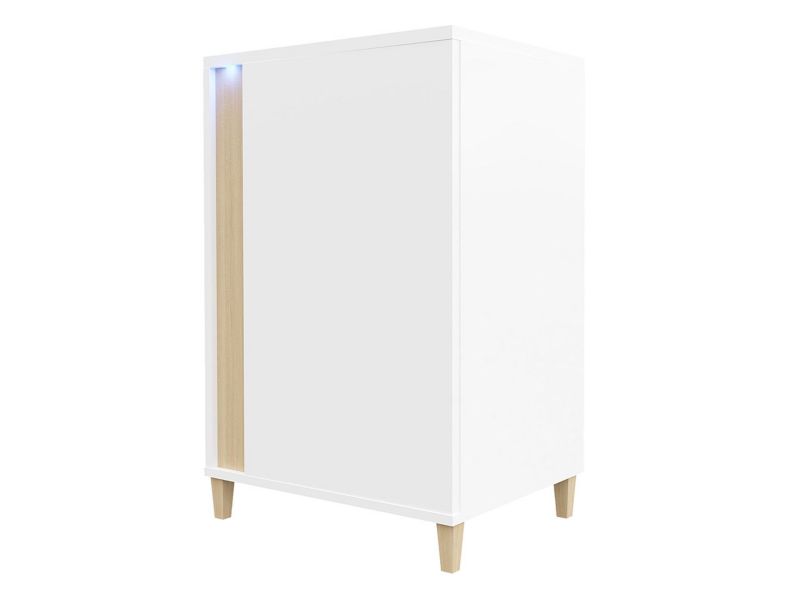 Komoda MIRJAN 24 Marco 50 lewa biały + biały połysk + okleina naturalna 1 szt.