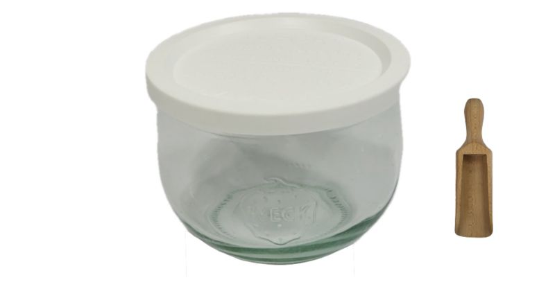 Słoik MODO24 Weck 580 ml fi 100 tulip plastikowe wieko miarka 1 kpl.