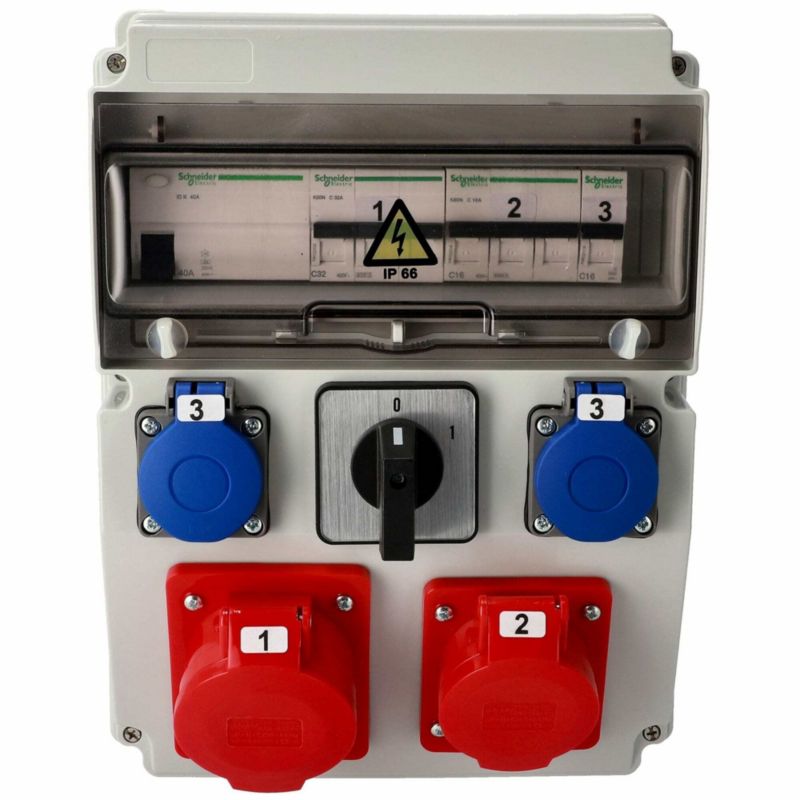 Rozdzielnica Edo wyposażona ASTAT 394 Standard Plus IP65 32A/5P 16A/5P, 2x230V 0-1(32A) wyłączniki Schneider 1 szt.