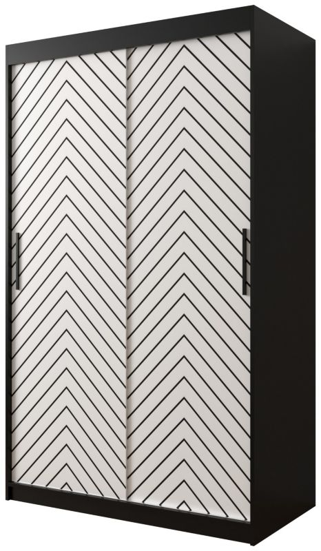 Szafa przesuwna Garderoba Abiks Jodełka 1 120 czarny + biały 1 szt.