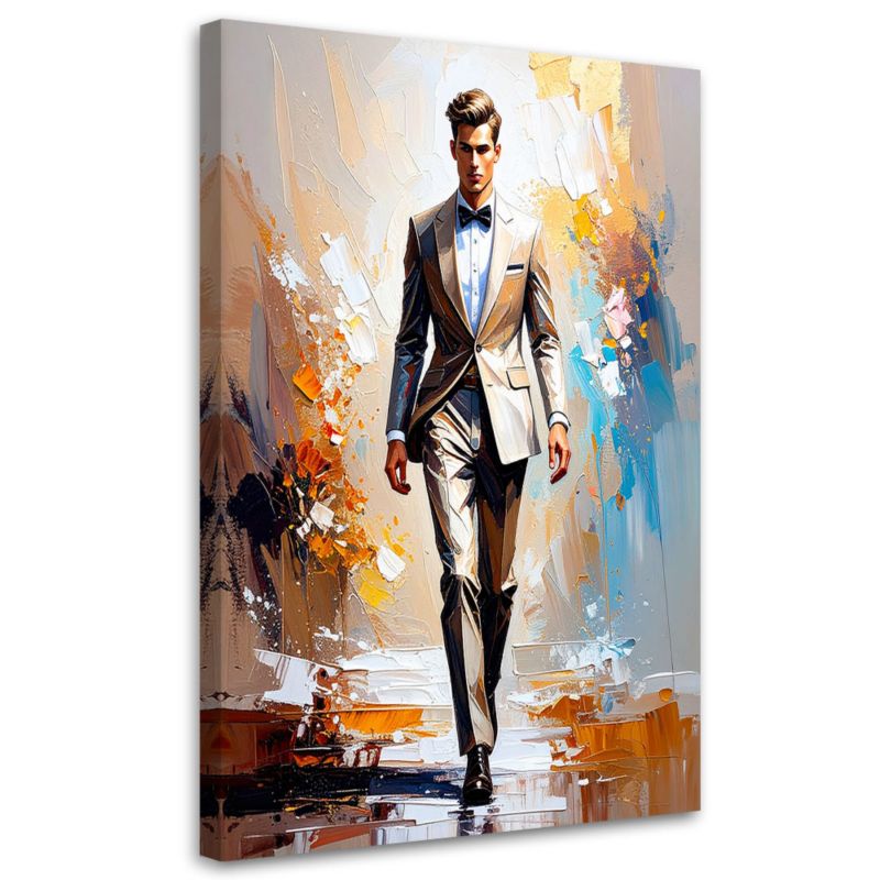 Obraz do salonu sypialni Feeby Mężczyzna w garniturze 60x90cm 1szt