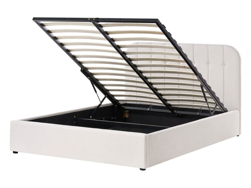 Łóżko z pojemnikiem Challans 140 x 200 cm Złamana biel 1 szt.