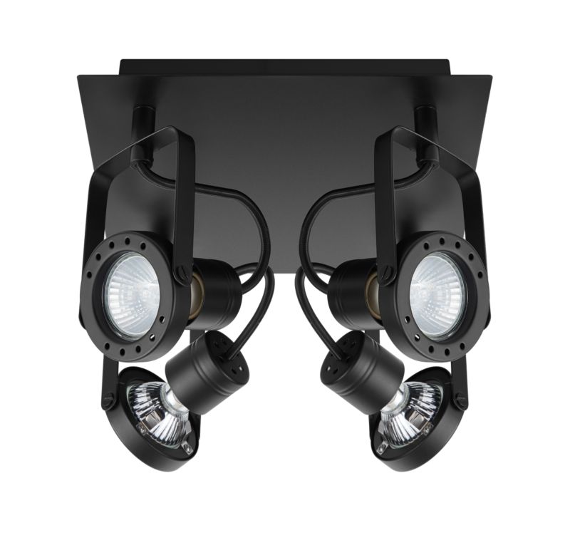 Spot GoodHome Chaman 4-punktowy GU10 czarny