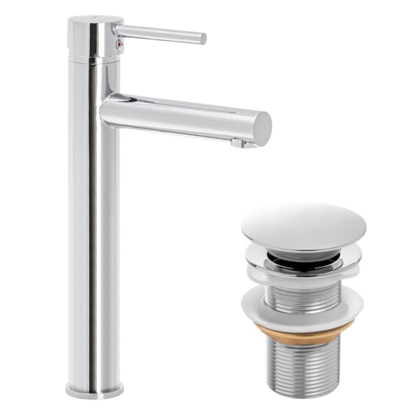 Zestaw wysoka bateria HOST Yoka Home umywalkowa stojąca i korek klik-klak chrom - 1 szt.