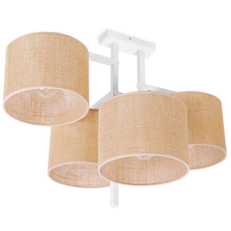 Lampa sufitowa wisząca Light Home LH Boho Juta 4x E14 60W biały 1szt.