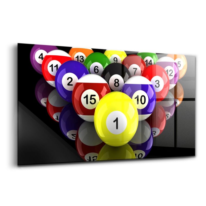 Szklany Obraz Ścienny Wallfluent 140x70 cm Bile Bilard 1 szt.
