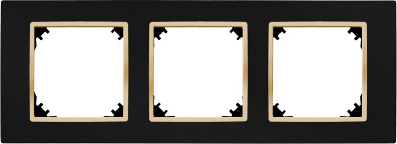 Ramka potrójna dekoracyjna Elektro-Plast Vestra czarna / złota