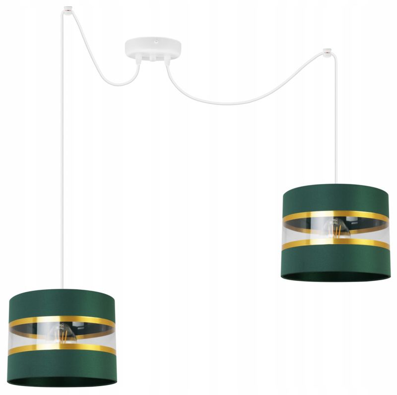 Lampa sufitowa wisząca Light Home LH Spider Elegance Gold 2x E27 60W zielony/biały 1szt.