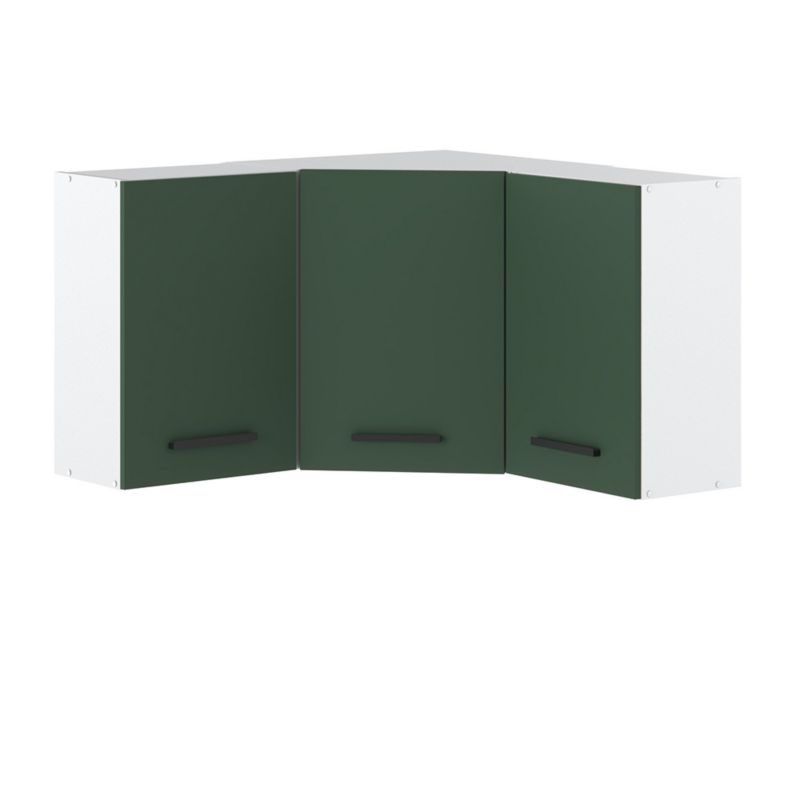 Szafka Kuchenna Hurtownia-Mebli Wisząca Narożna Blanka górna narożna 90cm Biały Mat Butelkowa Zieleń 90x30x60 cm 1szt.