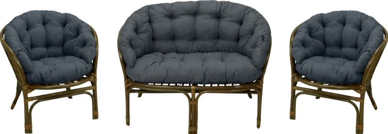 Poduszka na meble rattanowe wiklinowe AMPO zestaw ciemny szary 1 szt.