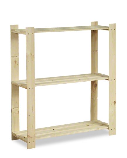 Regał drewniany sosnowy MODO24 naturalne drewno solidny do książek i zabawek 1 szt.