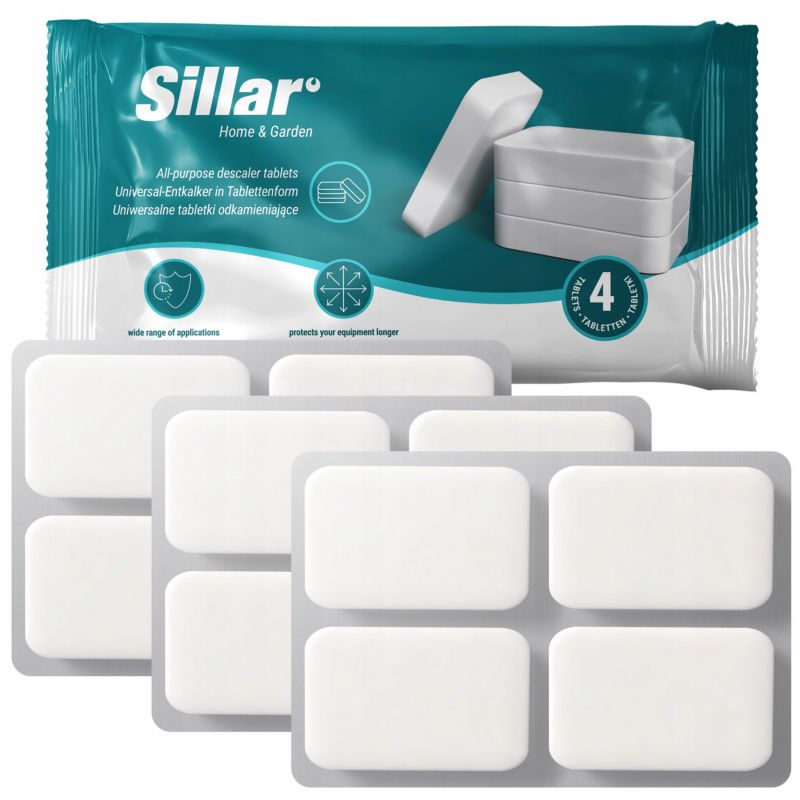 Odkamieniacz, Sillar, tabletki odkamieniające, do ekspresu, czajnika, pralki, uniwersalne, 12szt