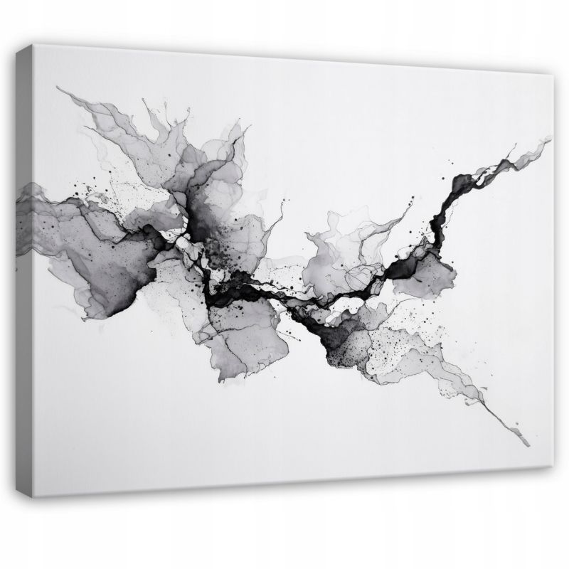 Obraz WALLARENA Do Sypialni Salonu Na Płótnie Abstrakcja Akwarela Marmur Szary 60x40 cm PP16235O4 1 szt.