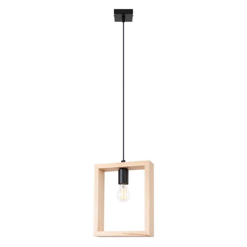 Lampa wisząca Sollux Lighting Aries 0751 naturalne drewno szerokość 24 cm 1xE27 x 1 szt.